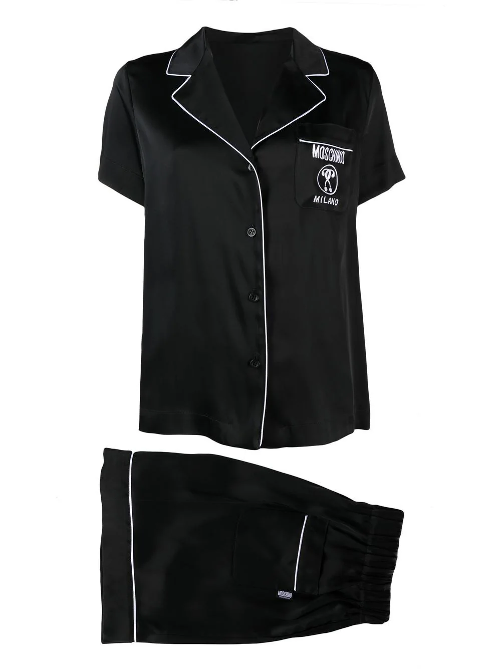 Moschino embroidered-logo silk-blend pajama set