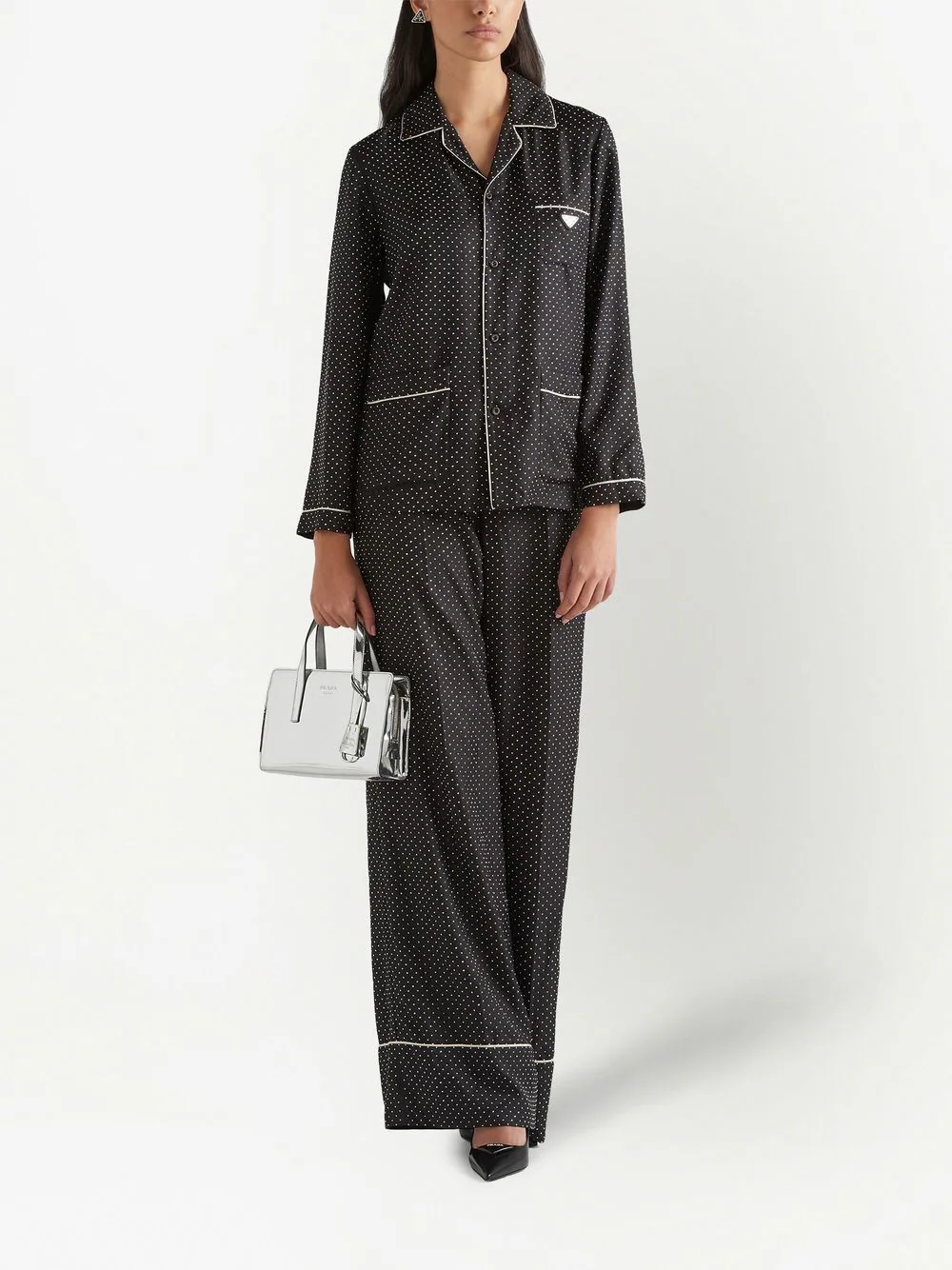 Prada embroidered twill pajamas