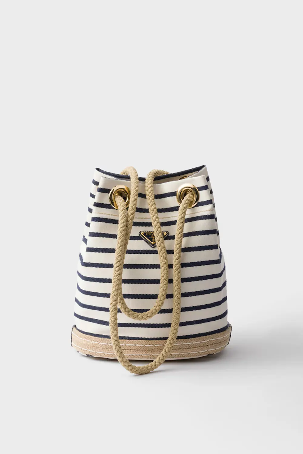 Prada Mariner small striped fabric bucket bag
