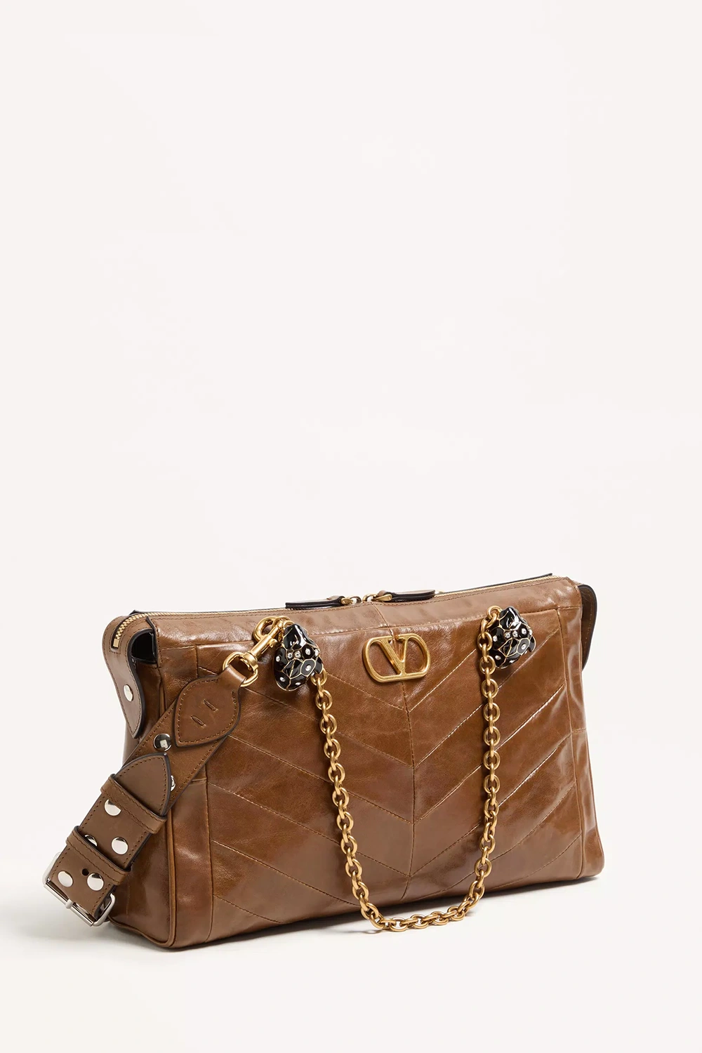 Valentino Garavani Panthea shoulder bag in nappa leather with chevron pattern
