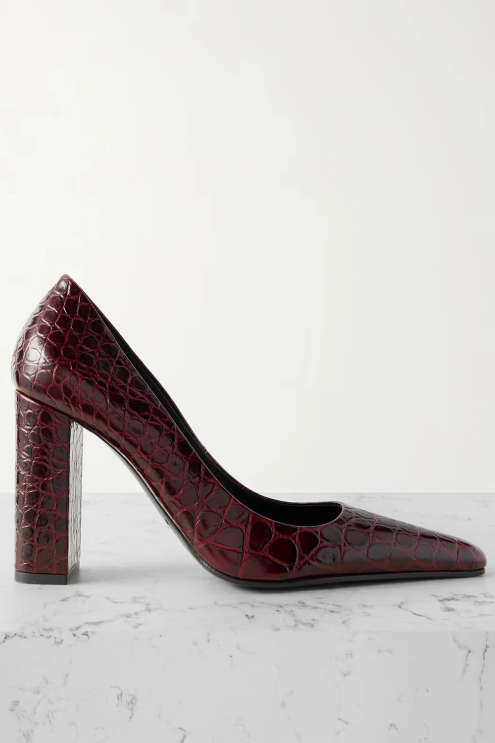 ALAÏA 90 croc-effect leather pumps