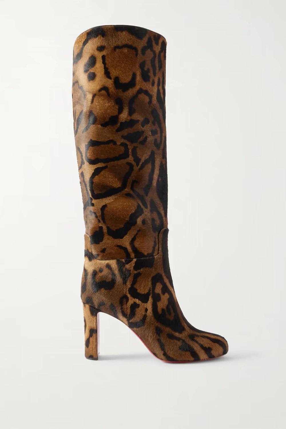 CHRISTIAN LOUBOUTIN Loo Botta 85 leopard-print calf hair knee boots