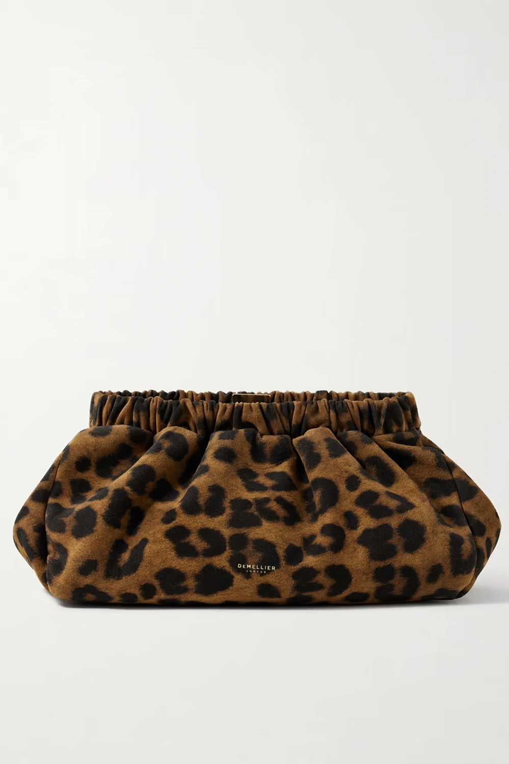 DEMELLIER
Miami gathered leopard-print suede clutch