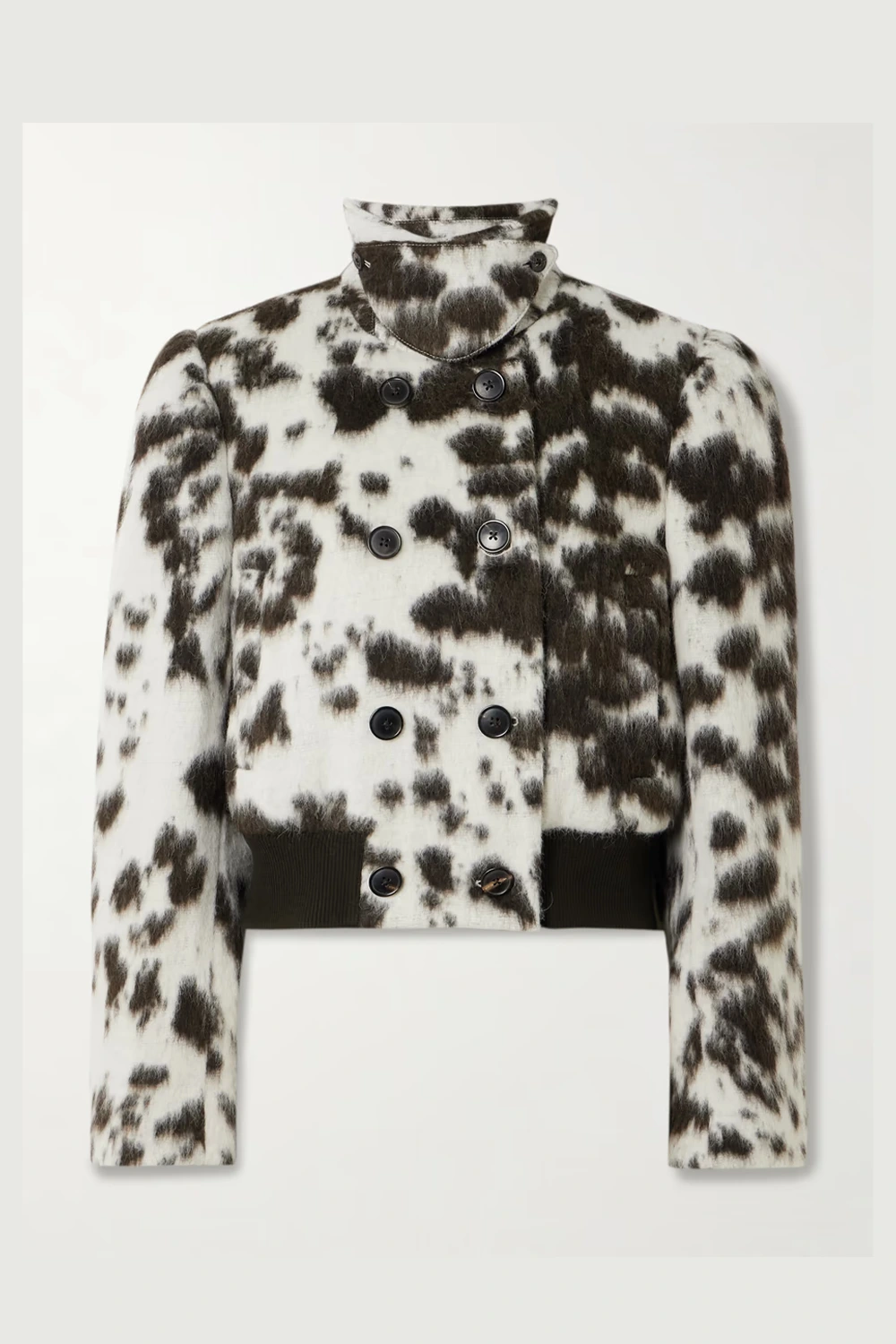 DRIES VAN NOTEN
Cow-print wool-blend double-breasted jacket
