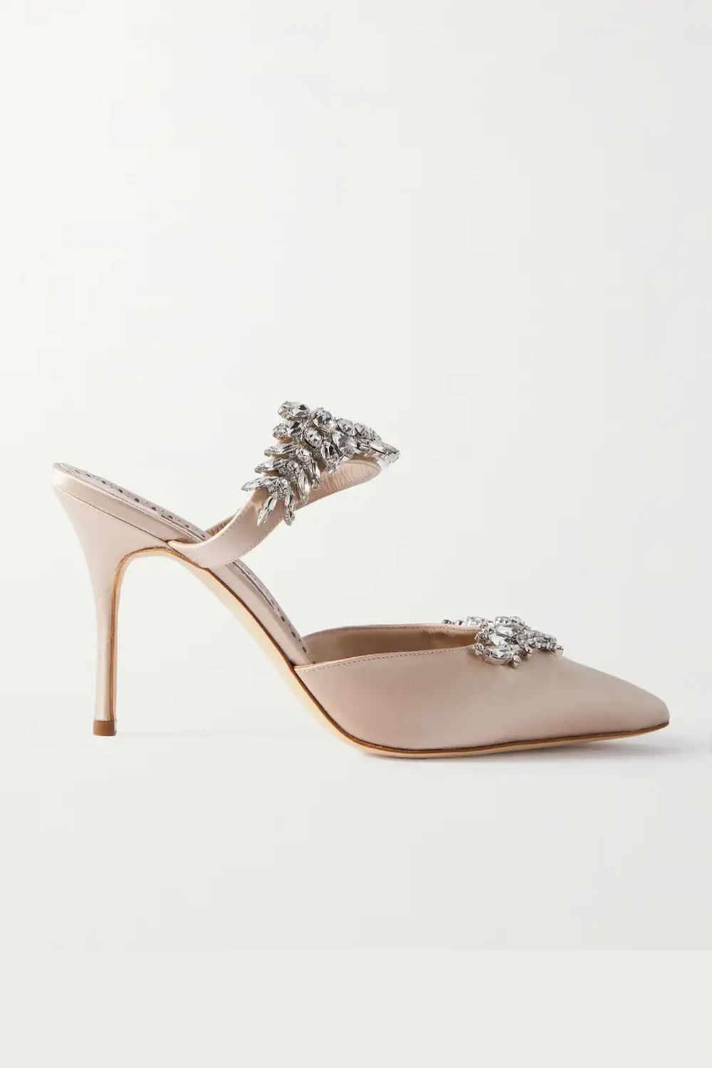 MANOLO BLAHNIK
Lurum 90 crystal-embellished  mules