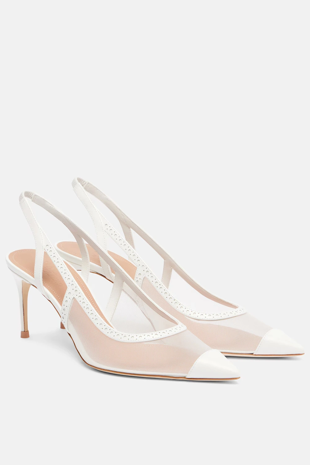 Malone Souliers Aubrey 70 mesh slingback pumps