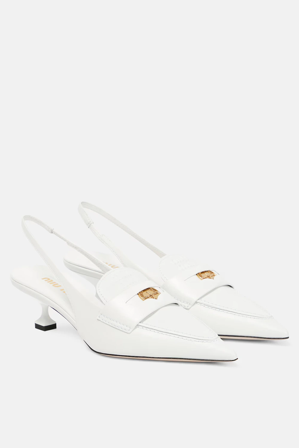 Miu Miu Leather slingback penny loafers