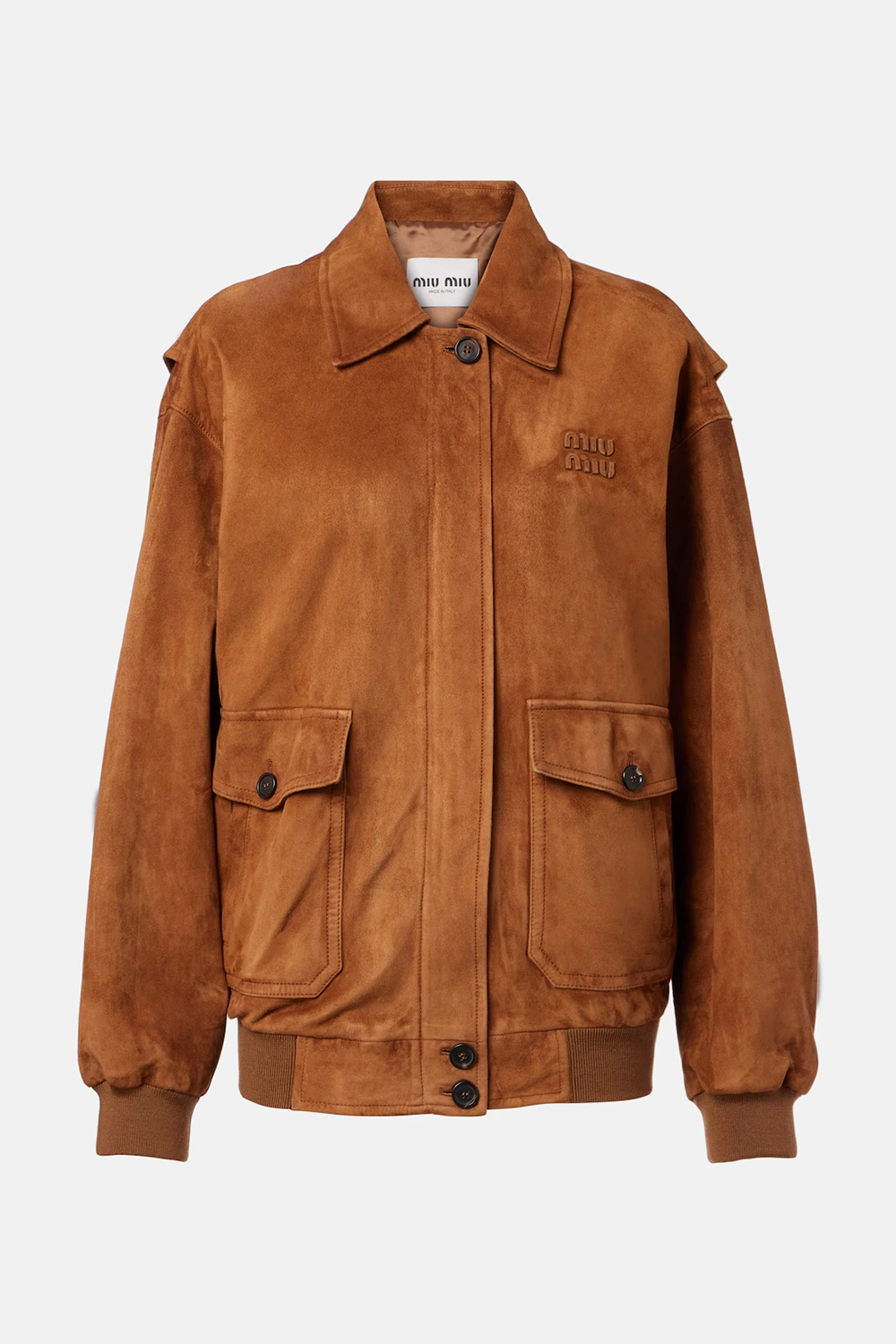 Miu Miu Logo suede blouson