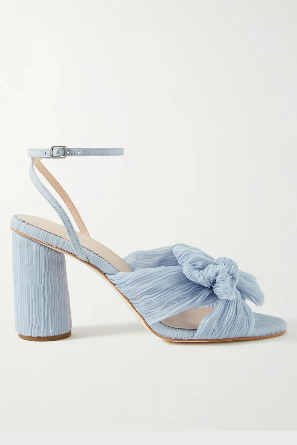 LOEFFLER RANDALL Camellia bow-embellished plissé-organza sandals