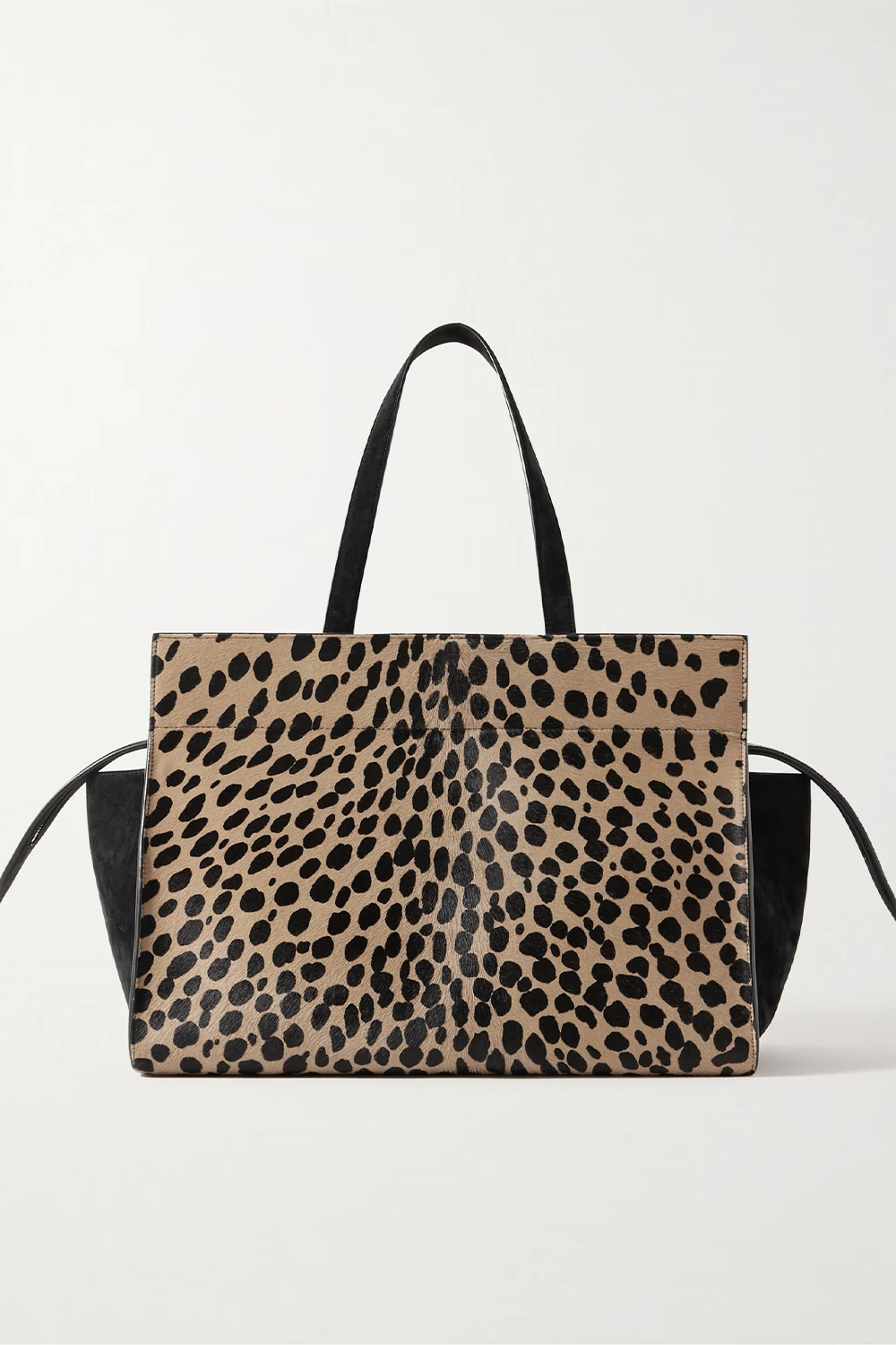 KHAITE Crosby leather-trimmed leopard-print calf hair tote