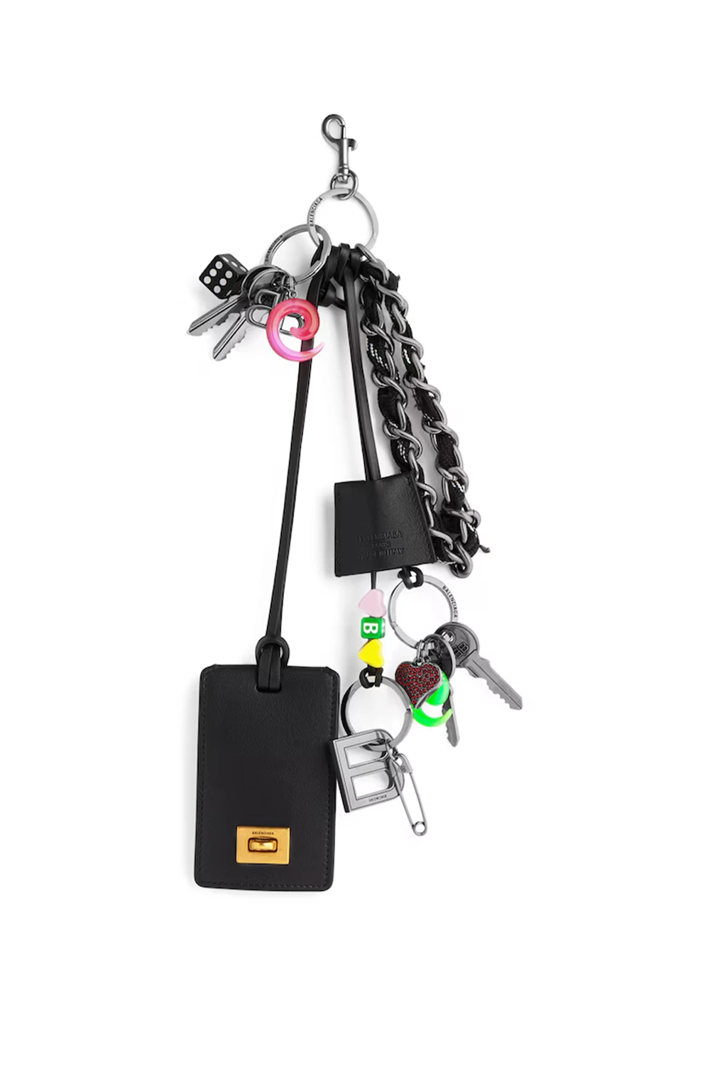 Balenciaga Black Rodeo Tag Bag Charm
