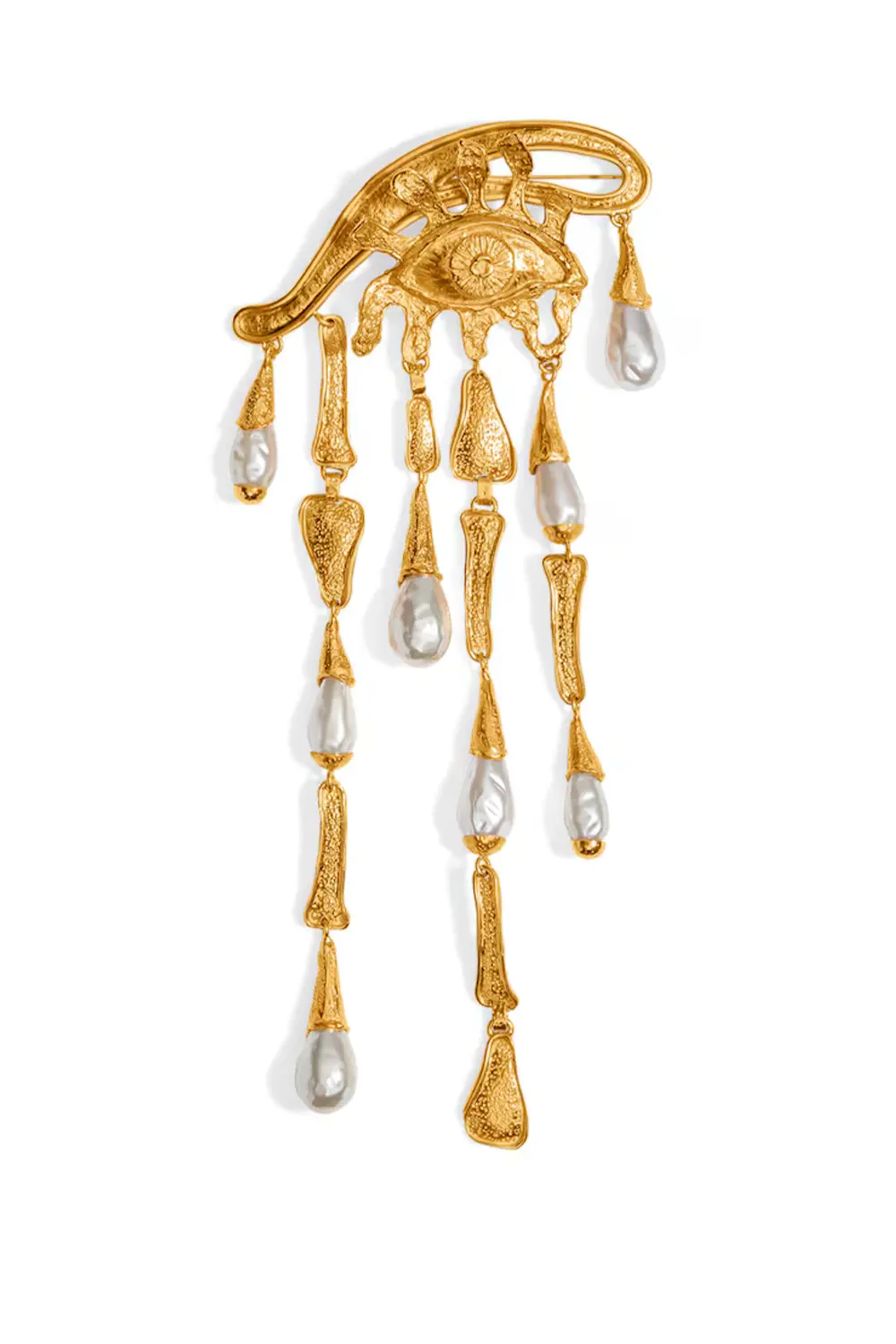 Pearl Eye and Teardrop Brooch