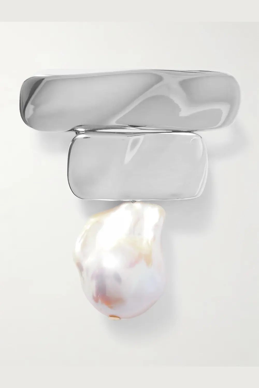 AGMES Ilona recycled sterling silver pearl brooch