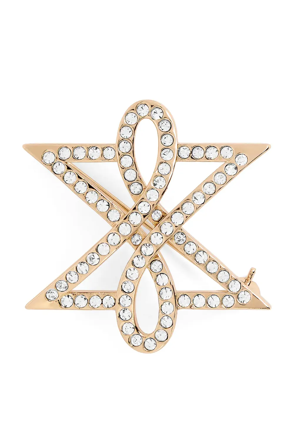 Max Mara Crystal-Embellished Monogram Papillon Brooch