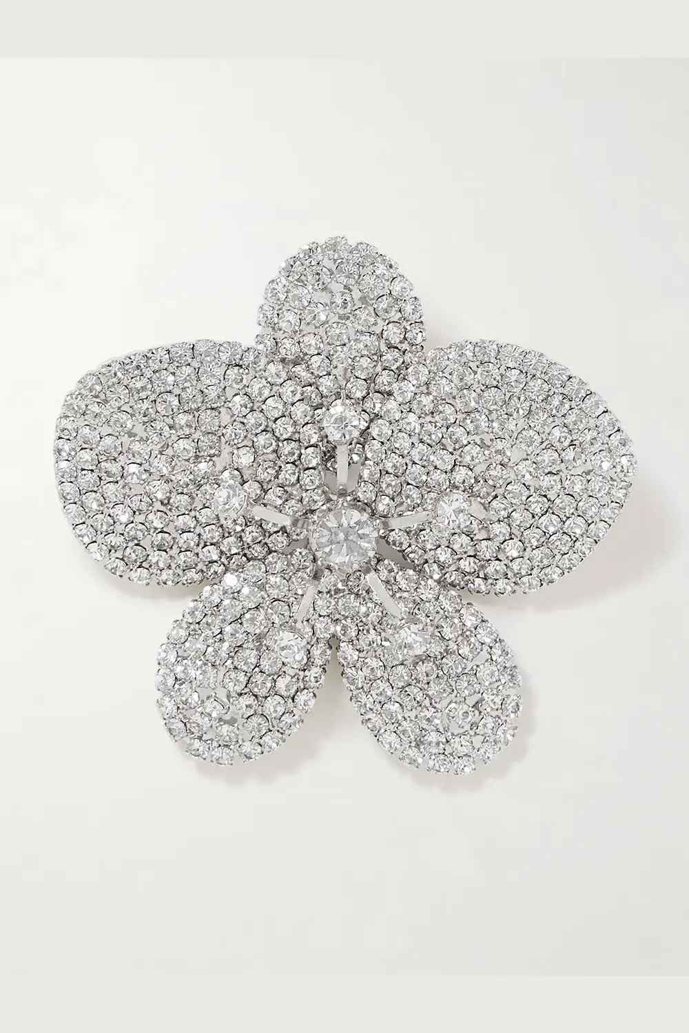 JENNIFER BEHR Kiarra rhodium-plated crystal brooch