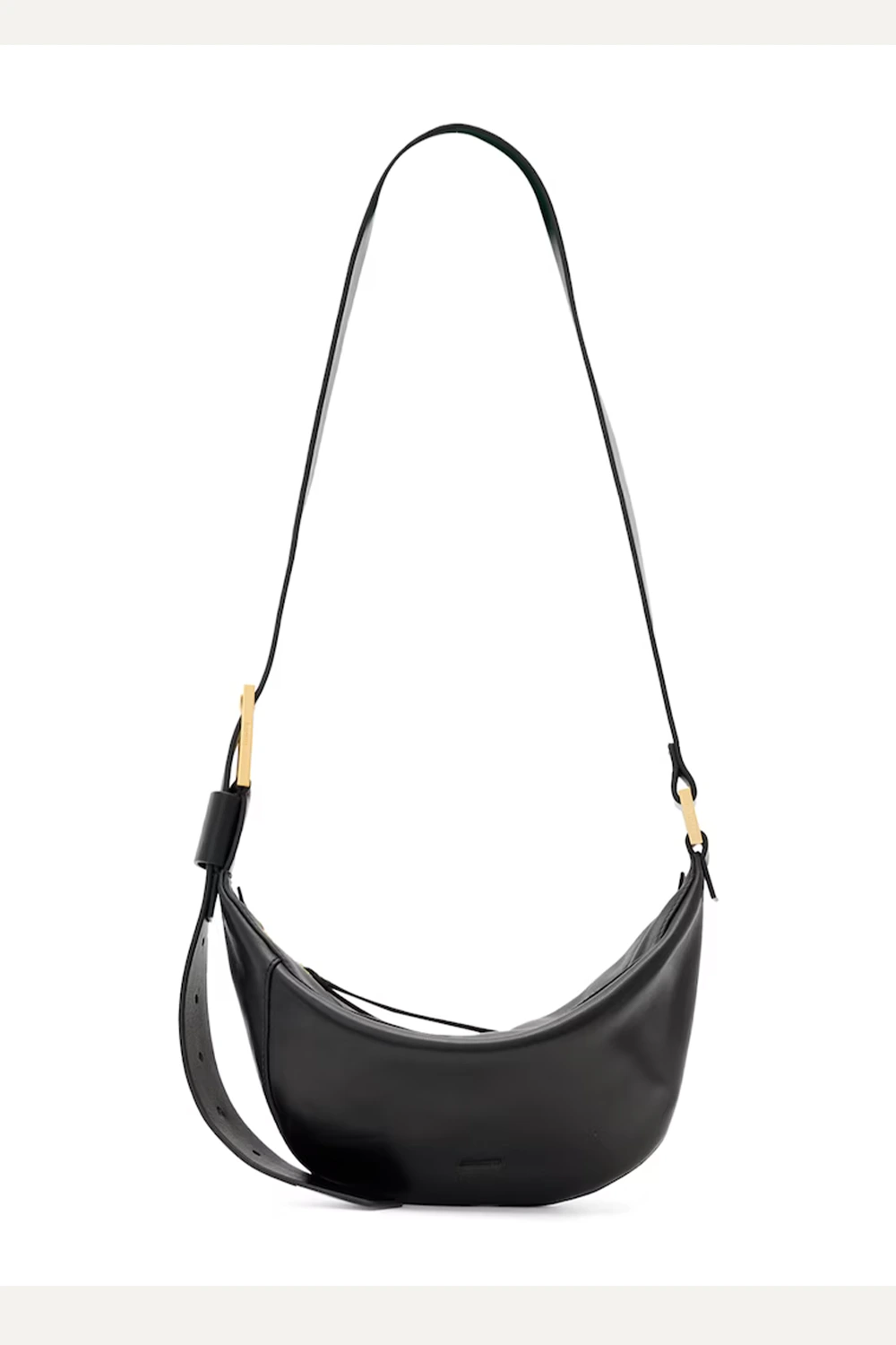 AllSaints Black Leather Luna Cross-Body Bag