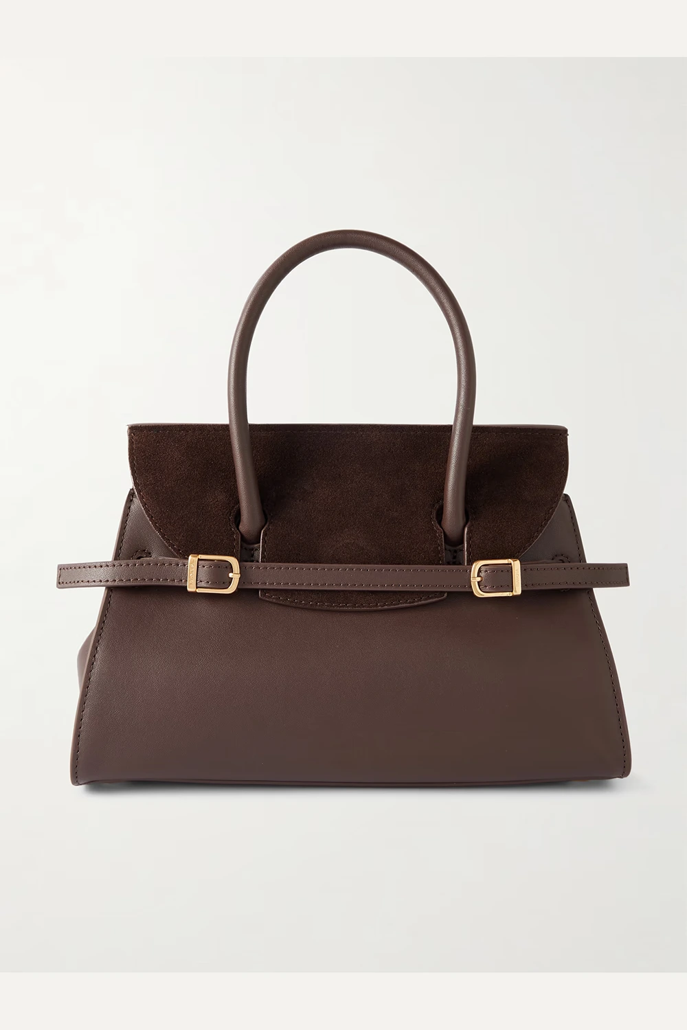 River Small suede-trimmed leather tote