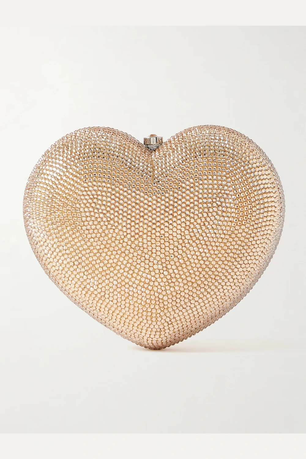 L'Amour Petit Coeur crystal-embellished gold-tone clutch
