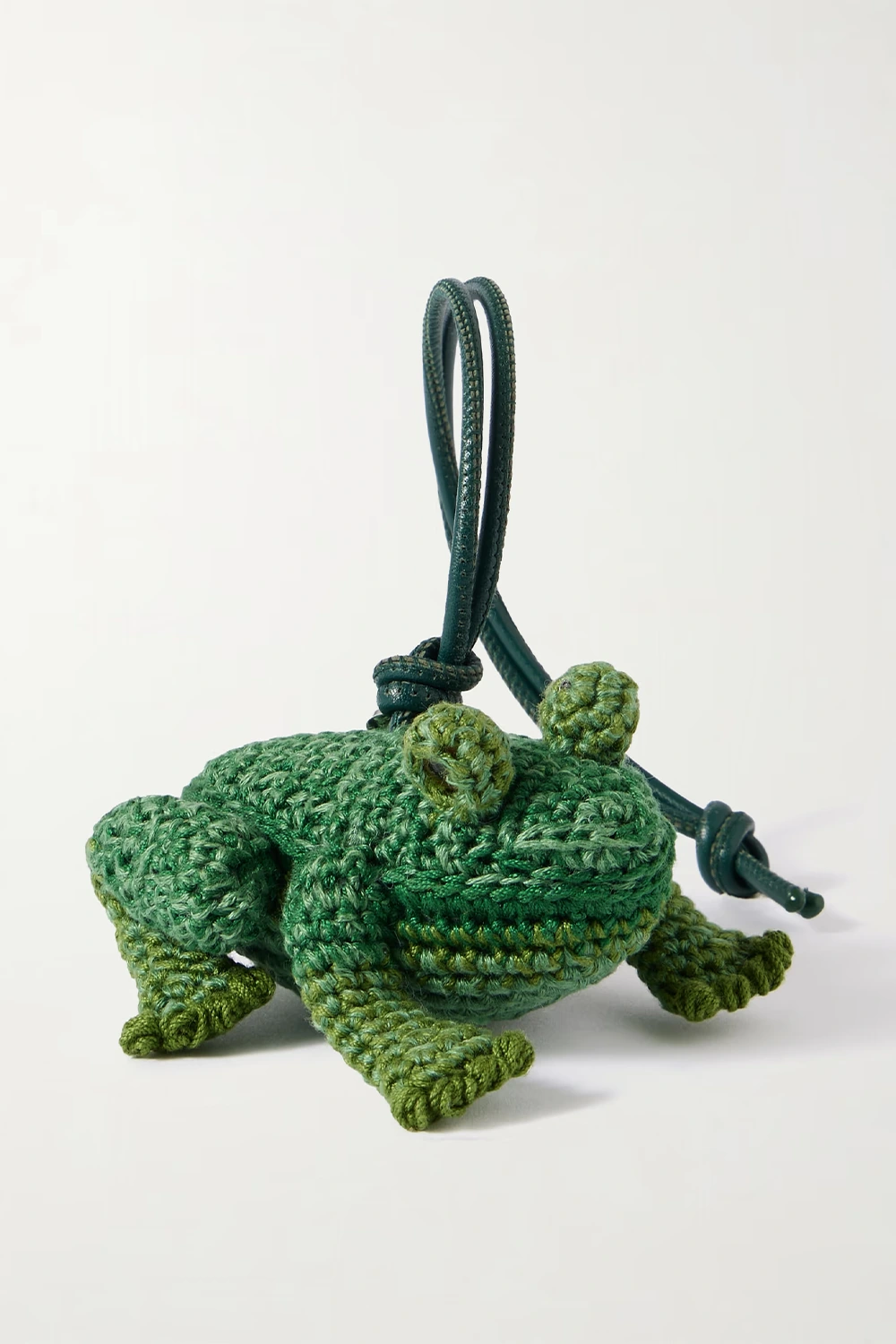 JW ANDERSON Frog crocheted cotton and leather bag charm