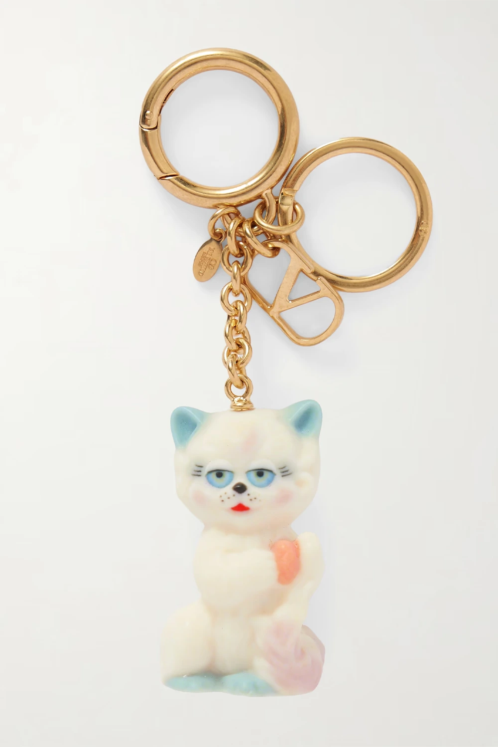 VALENTINO GARAVANI Le Chat De La Maison gold-tone and resin bag charm