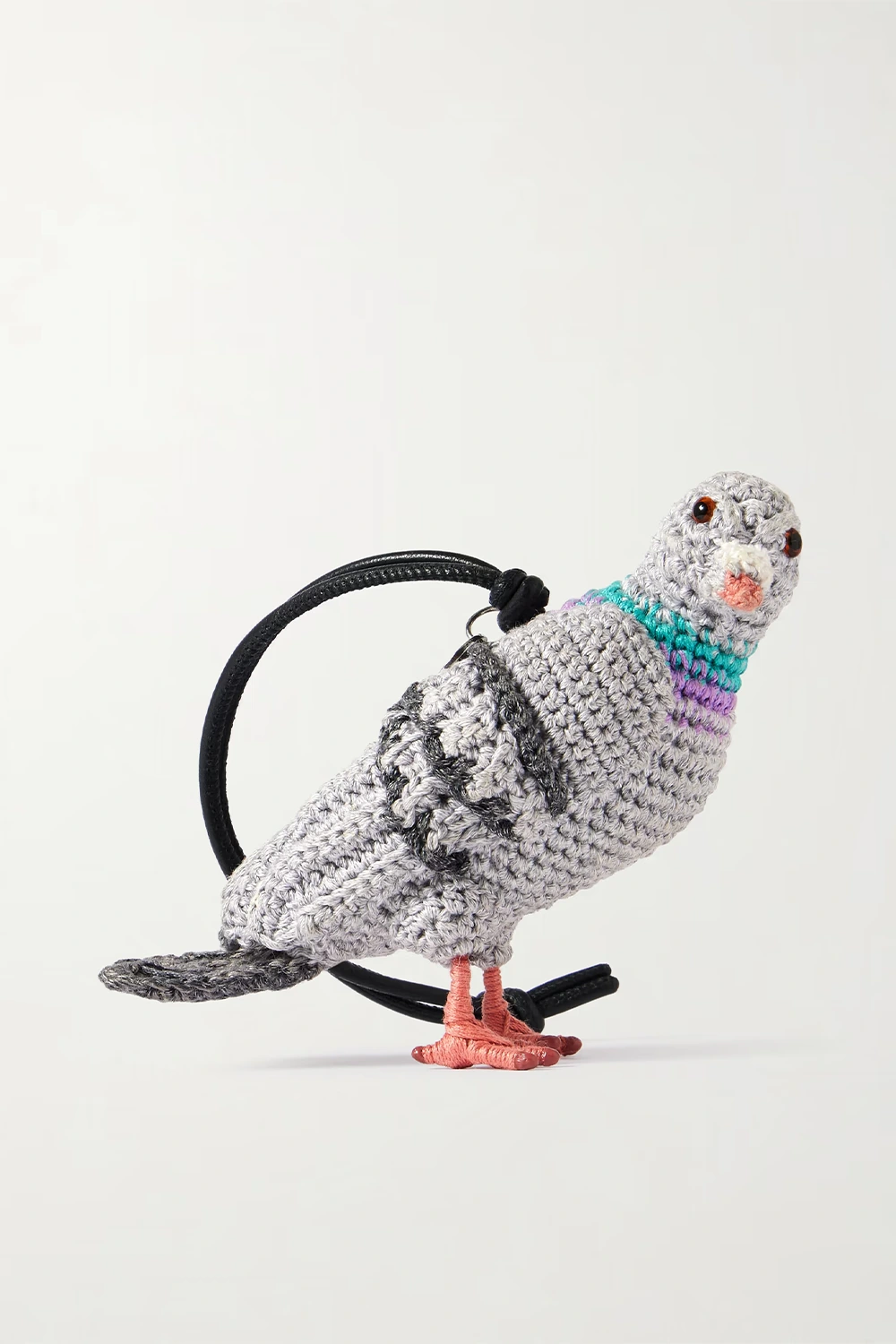 JW ANDERSON Pigeon crocheted cotton and leather bag charm