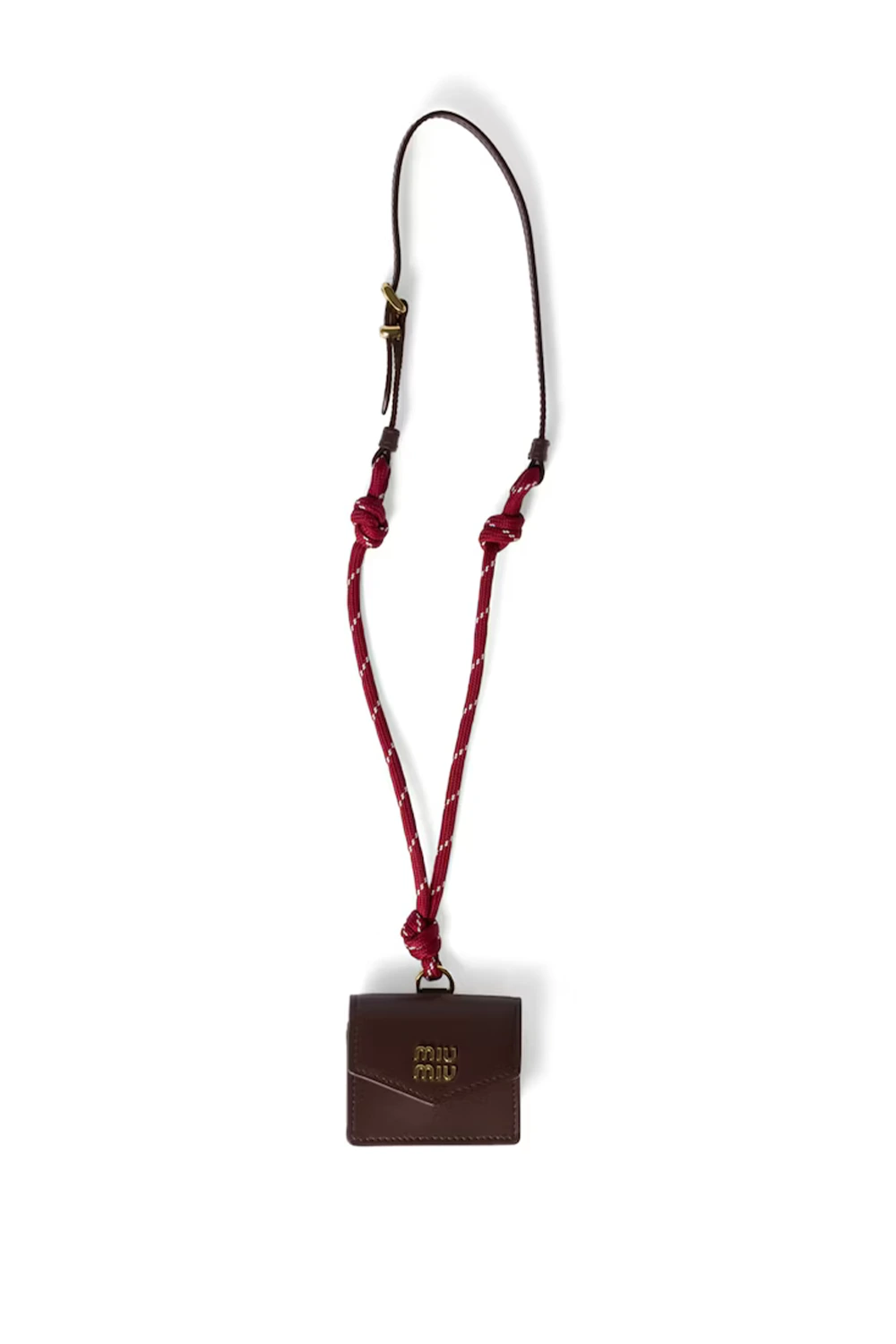 Miu Miu Brown Leather-Cord Bag Charm