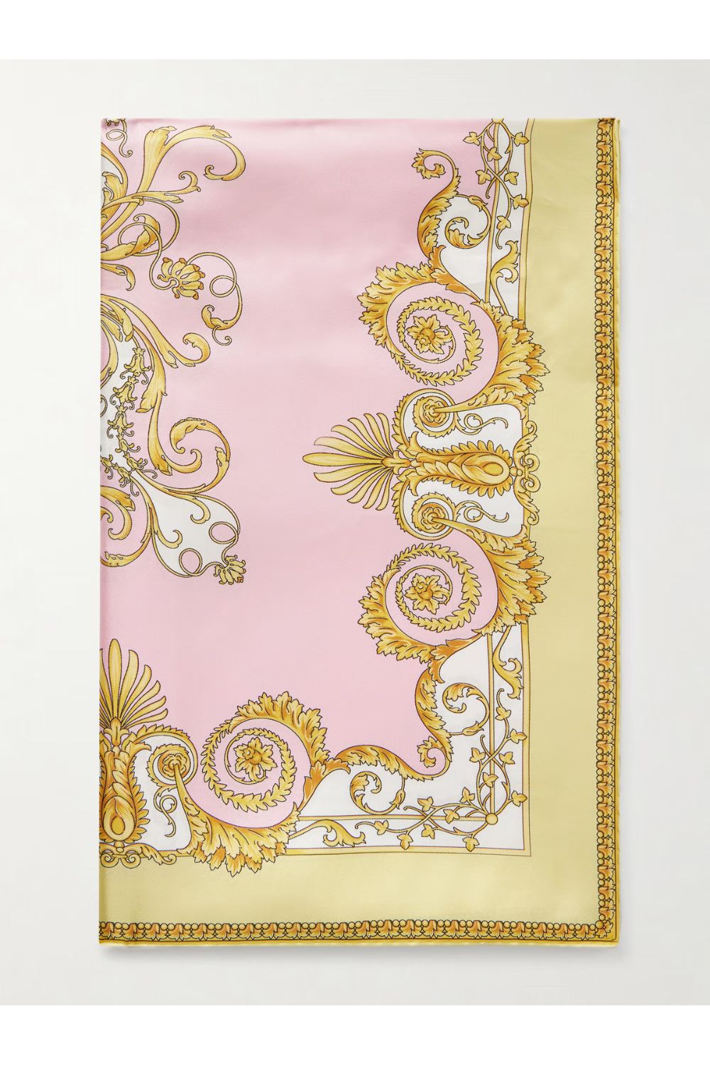 VERSACE Printed silk-twill scarf