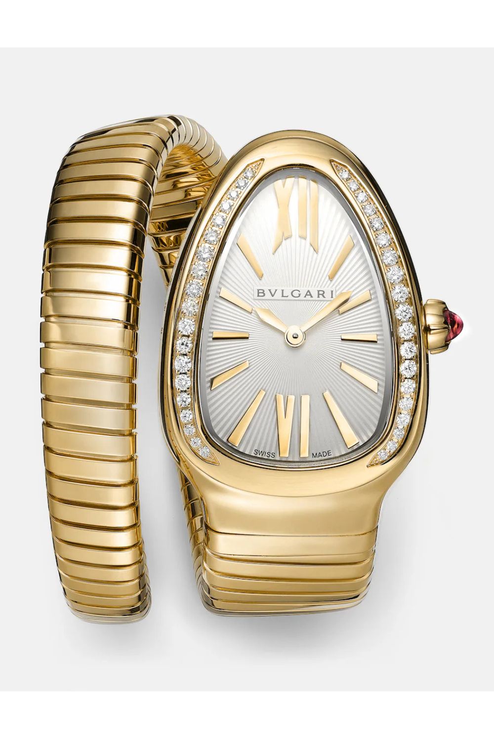 Bvlgari Serpenti Tubogas 18kt gold watch with diamonds