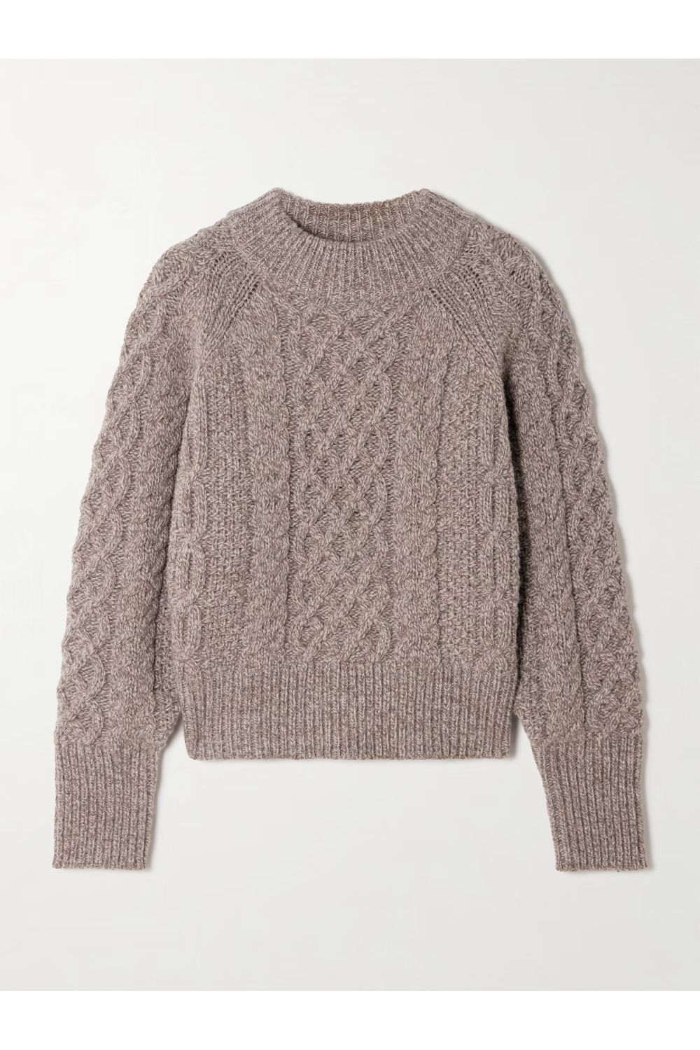 EMILIA WICKSTEAD Emory cropped cable-knit wool-blend sweater