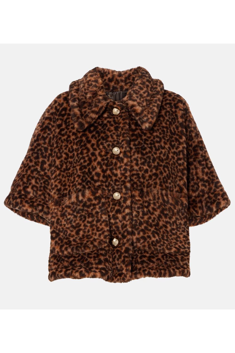 Max Mara Leopard-printed alpaca, wool, and silk cape