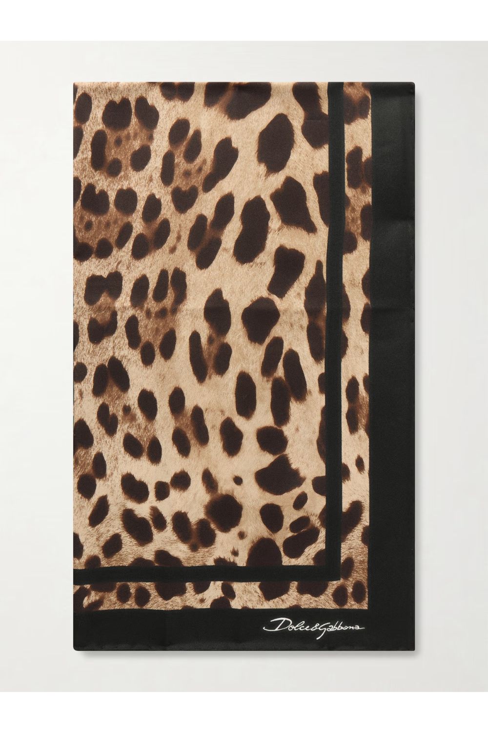 DOLCE&GABBANA Leopard-print silk-twill scarf
