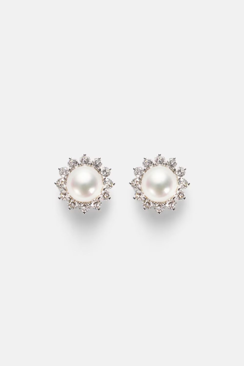 Mikimoto 18kt white gold earrings with diamonds and pearls