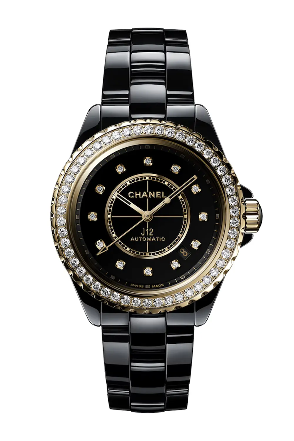 CHANEL
Yellow Gold, Ceramic and Diamond J12 Calibre 12.1 Watch 38mm