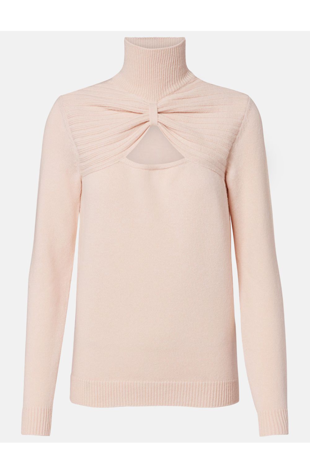 Valentino Cutout gathered virgin wool turtleneck sweater