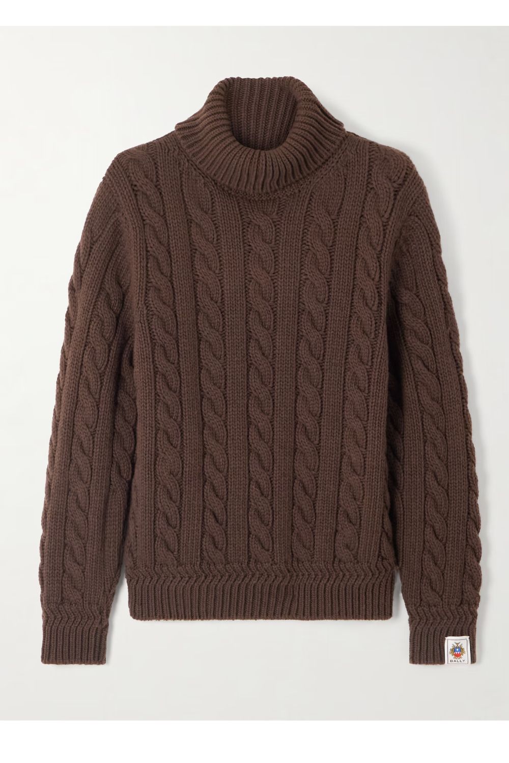 BALLY Cable-knit wool turtleneck sweater