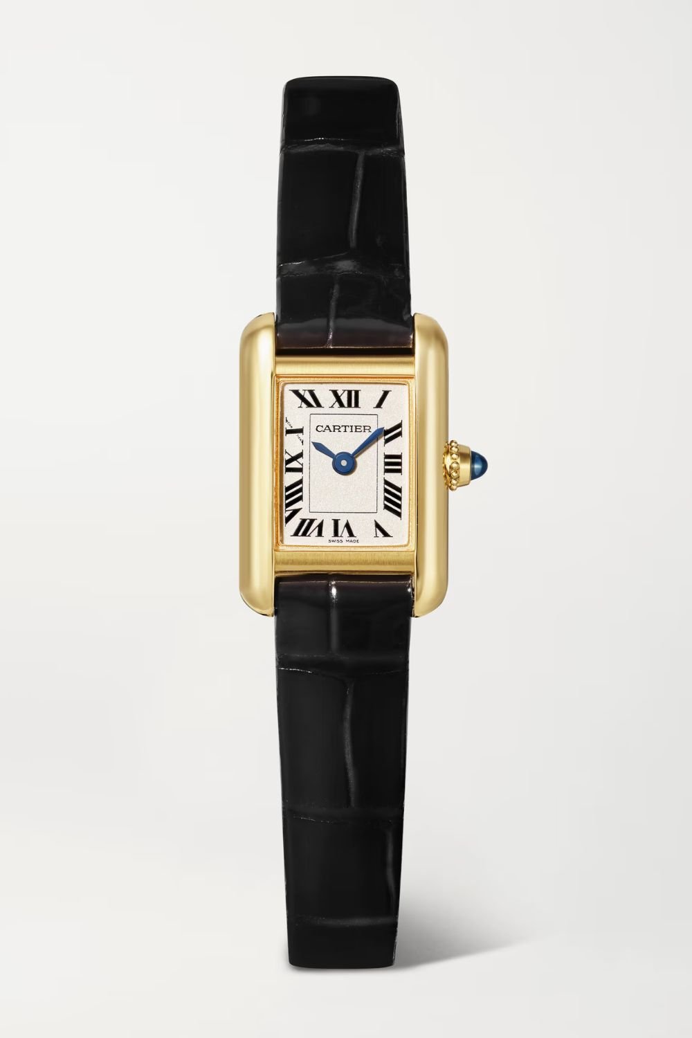 CARTIER Tank Louis Cartier 16.5mm mini 18-karat gold and alligator watch