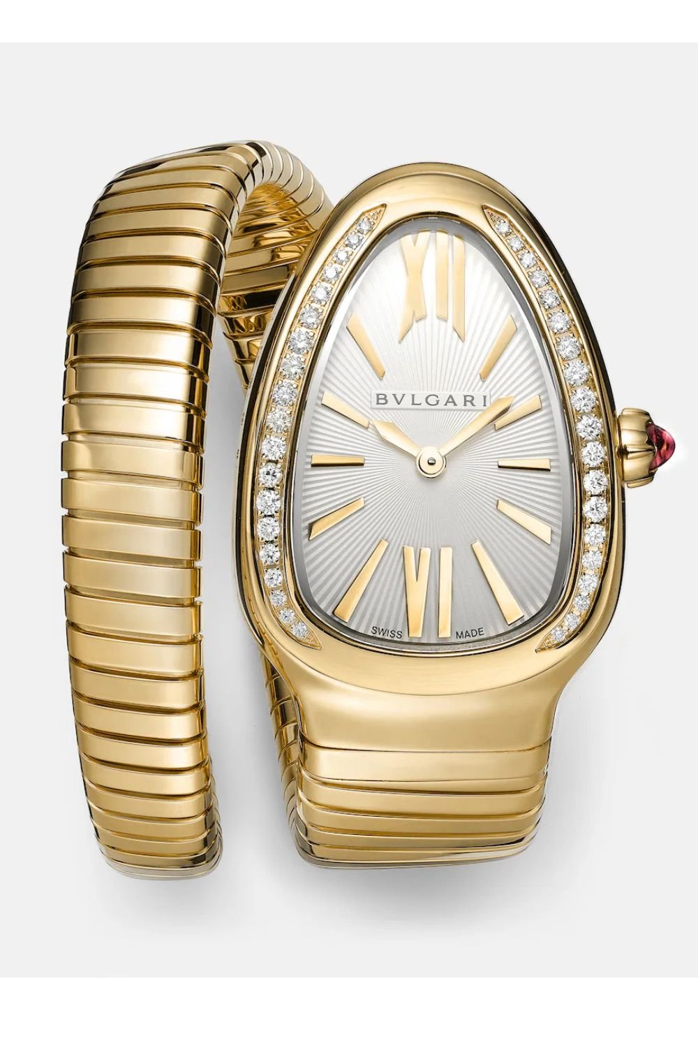 Bvlgari Serpenti Tubogas 18kt gold watch with diamonds