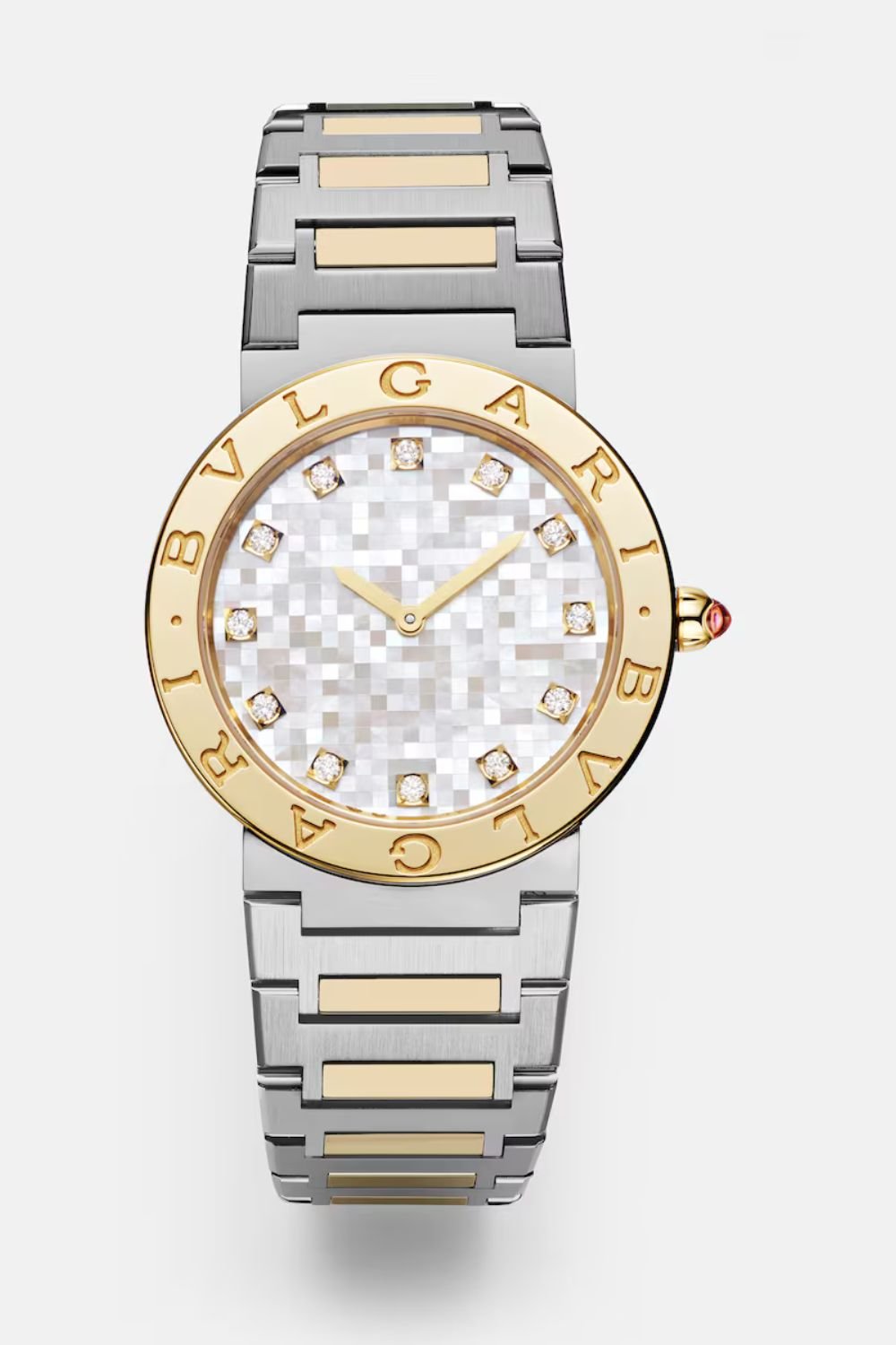 Bvlgari Bvlgari 18kt gold and steel watch with diamonds