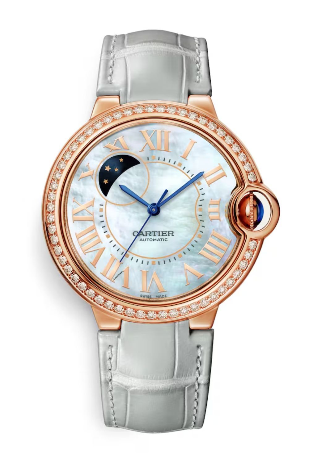 Cartier Rose Gold and Diamond Ballon Bleu de Cartier Watch 36mm