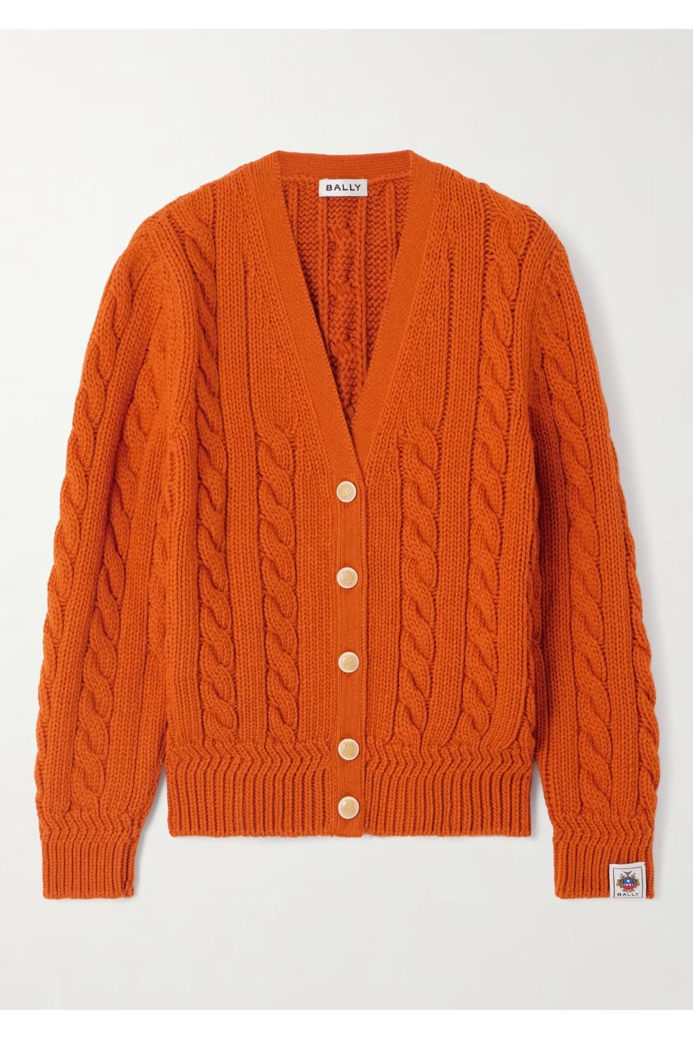 BALLY Cable-knit wool cardigan