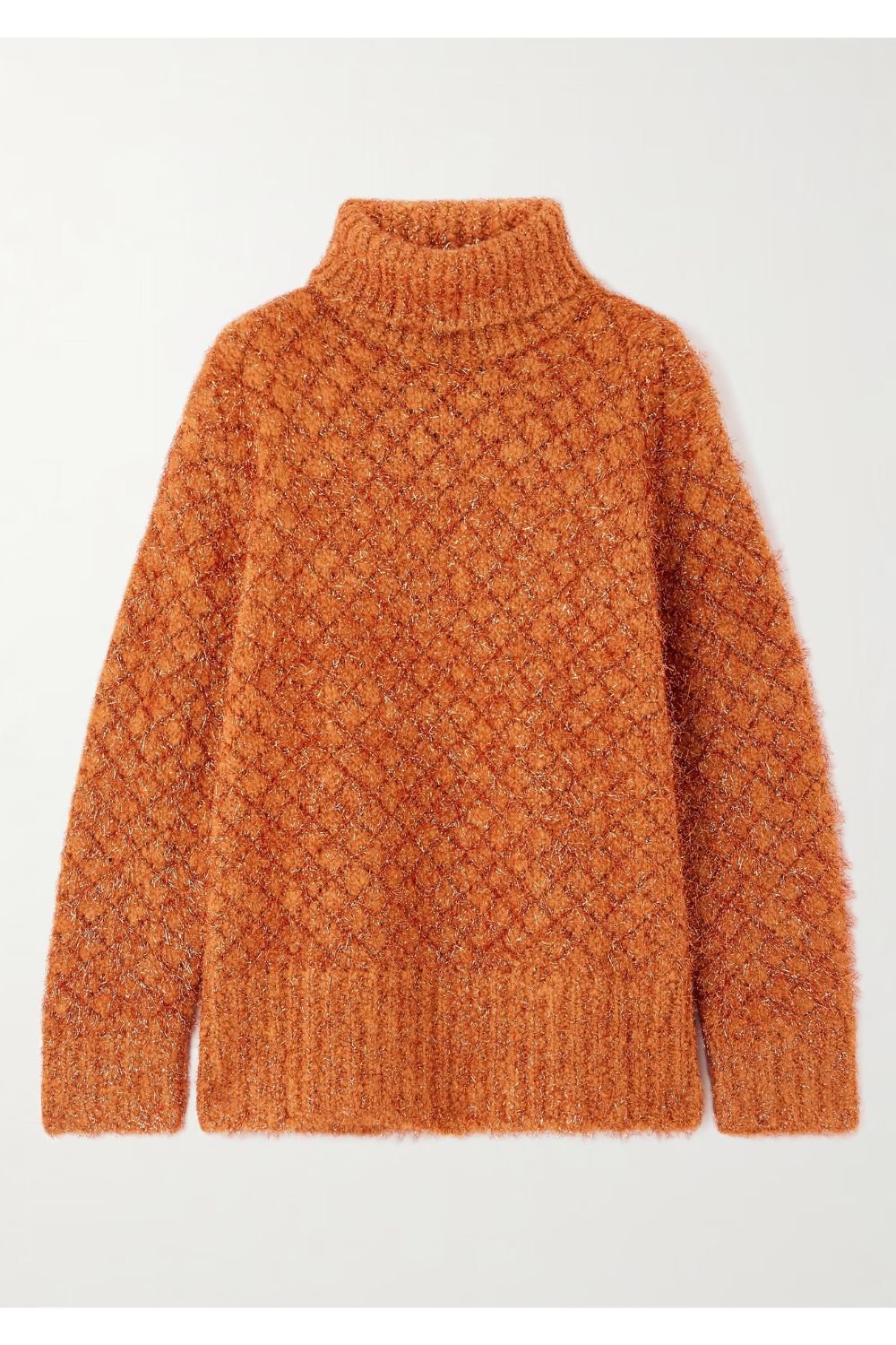 DRIES VAN NOTEN Metallic wool-blend turtleneck sweater