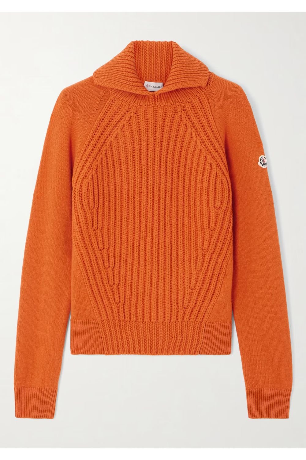 MONCLER Ribbed wool and cashmere-blend turtleneck polo