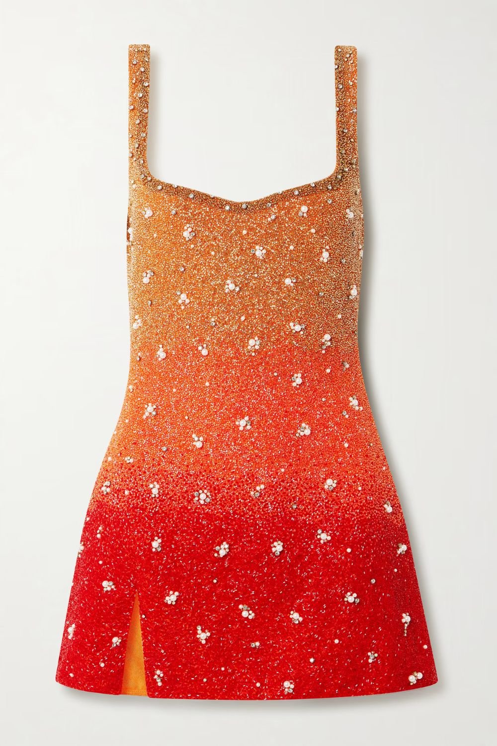 CLIO PEPPIATT Gradient embellished beaded tulle mini dress