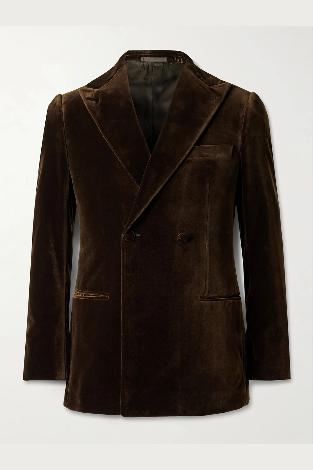 KINGSMAN Double-Breasted Cotton-Velvet Tuxedo Jacket