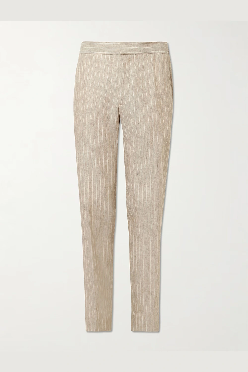 MR P. James Straight-Leg Striped Linen Suit Trousers