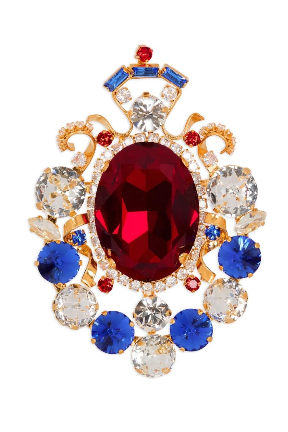 Balmain crystal-embellished brooch