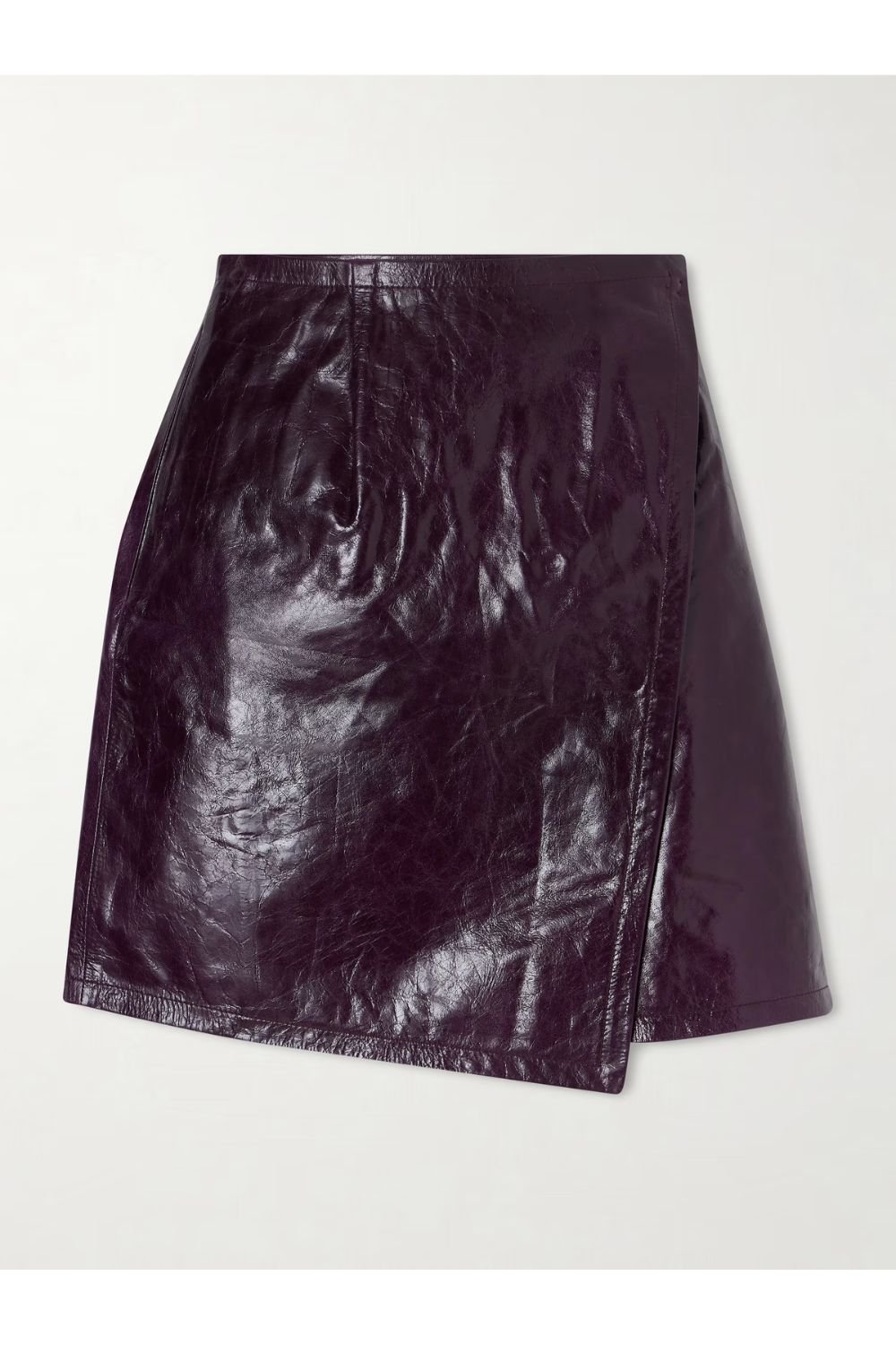CO Leather mini wrap skirt