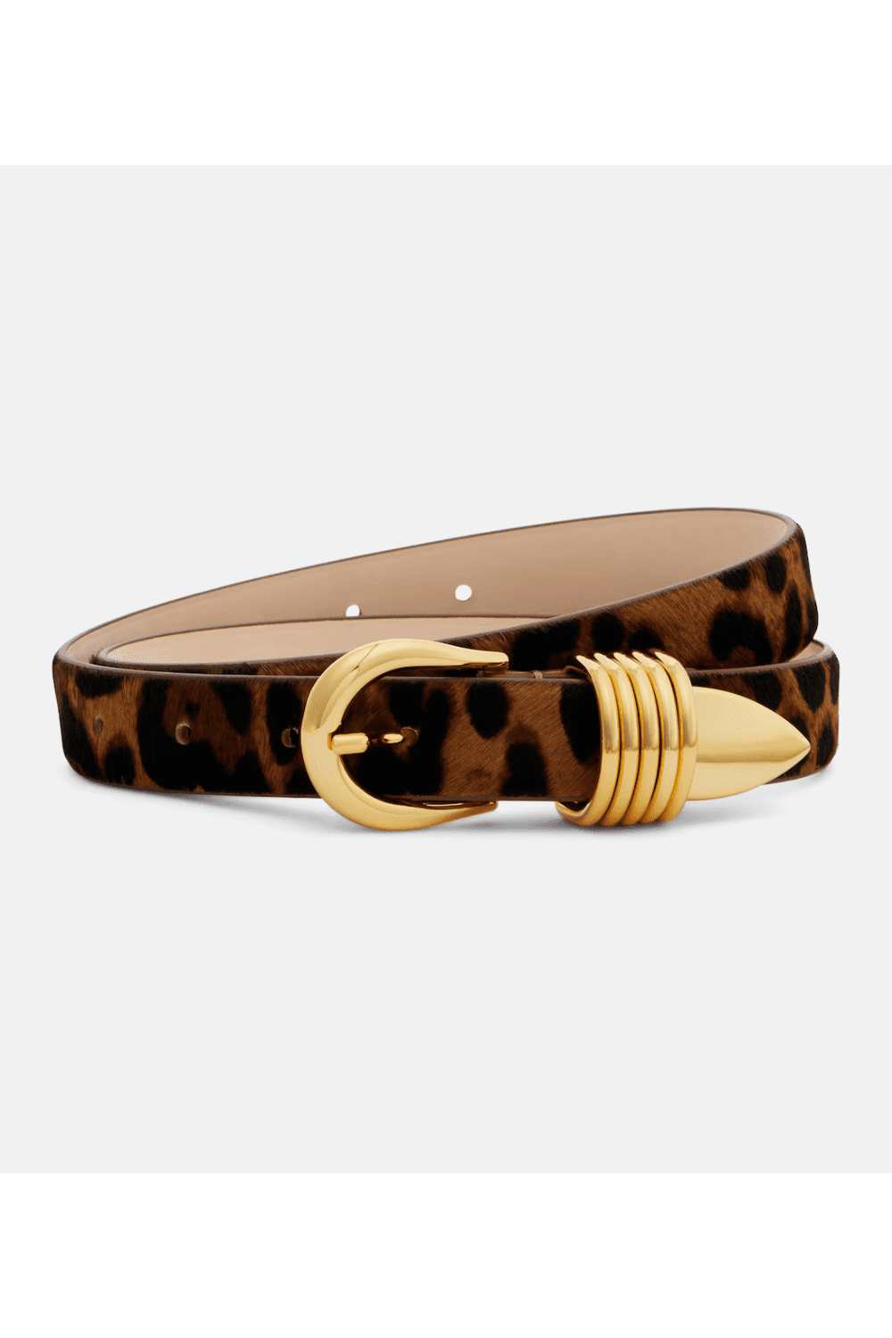 Déhanche Hollyhock leopard-print calf hair belt