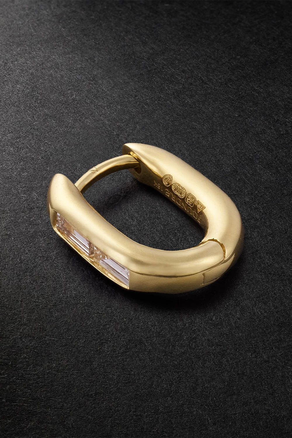 FOUNDRAE Fob Petite 18-Karat Gold Diamond Single Hoop Earring