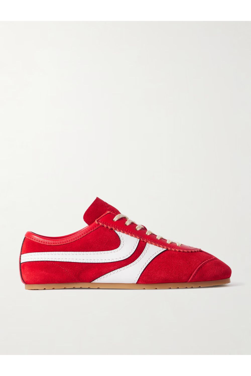 DRIES VAN NOTEN Leather-trimmed suede sneakers